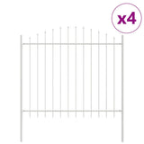 Garden Fence 4 pcs White 170 x 190 cm Powder-Coated Steel 3360151