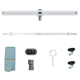 360&deg Shower Drain with Slim Model Silver 100 cm 42015990