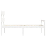 Senior Bed without Mattress White Single Solid Wood 3195317