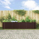 Garden Raised Bed Brown 400 x 80 x 81 cm Steel 42008132
