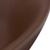 Luxury Basin Overflow Oval Matt Dark Brown 58.5x39 cm Ceramic 146940