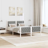 Bed Frame Light Grey 140 x 200 cm Solid Pine Wood 3394292