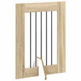 Dog Gate with Stands 6 pcs Sonoma Oak 60 x 80 cm 892104