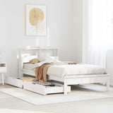 Bookcase Bed without Mattress White 75x190 cm Small Single Solid Wood Pine 3309834