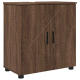 Bathroom Furniture Set 2 pcs Brown Oak Engineered wood & Metal 3392940