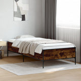Bed Frame without Mattress Smoked Oak 90x190 cm Single 844988