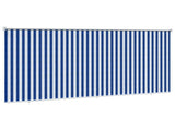 Outdoor Roller Blind 90% UV Block Blue and White Stripe HDPE 42035972