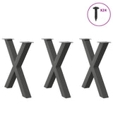 Dining Table Legs X-Shaped 3 pcs Anthracite 80x cm Steel 4012994