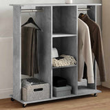 Wardrobe with Wheels Concrete Grey 102x38x110 cm Engineered Wood 848034
