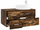 Bathroom Furniture Set 2 pcs Smoked Oak Engineered Wood 3404012