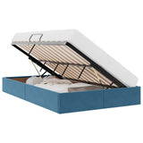 Storage Bed with Mattress Dark Blue 120 x 200 cm Velvet 3370086