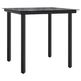 Garden Dining Set Table Black, Chair Black, Cushion Cream White 3213604