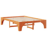 Bed Frame Brown 140 x 200 cm Solid Pine Wood 872988