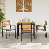 Garden Dining Set 5 pcs Black Solid Acacia Wood 3284398
