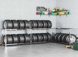 2-Layer Tire Rack 3 pcs Silver 110x40x110 cm Steel 3154230
