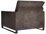 Single Sofa Dark Grey 70 x 81 x 82 cm Faux Suede Fabric 42040989