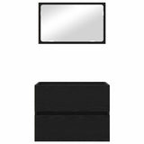 Bathroom Furniture Set with Drawer Wall-mounted 2 pcs Black Oak 875434