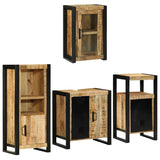 Bathroom Furniture Set 4 pcs Brown Soild Mango Wood 3305682