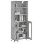 Highboard Concrete Grey 69.5x34x180 cm Engineered Wood 3189289