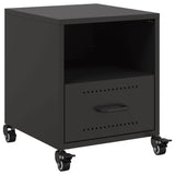 ZNTS Bedside Cabinet Black 36x39x43.5 cm Steel 846704