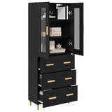 Highboard with Drawer Black Oak 69.5 x 34 x 180 cm 3416227
