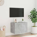TV Wall Cabinet with LED Lights Concrete Grey 60x35x41 cm 837308