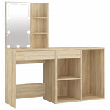 LED Dressing Table with Cabinet Sonoma Oak Engineered Wood 3082020