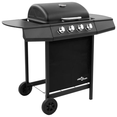 Gas BBQ Grill with 4 Burners Black 48545
