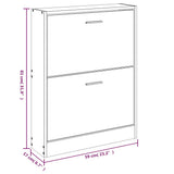 Shoe Cabinet Oak 59x17x81 cm Engineered Wood 342535