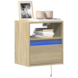 TV Wall Cabinet with LED Lights Sonoma Oak 41x31x45 cm 852317