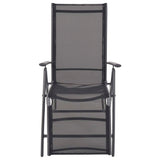 Sunlounger Black Aluminium Medium Adjustable Armrests 42766