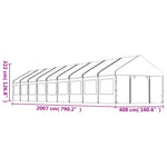 Gazebo with Roof White 20.07x4.08x3.22 m Polyethylene 3155493