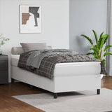 Box Spring Bed Frame White Single Faux Leather 3121215