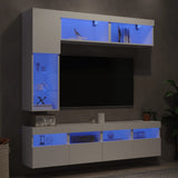 7 Piece TV Wall Cabinet Set with LED Lights White 3216757