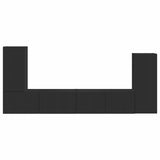 TV Cabinet Set 4 pcs Black Engineered Wood 3409115