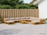 Sofa Set 11 pcs Natural Solid Acacia Wood 3417231