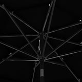 Parasol Black Polyester, powder-coated aluminium 3 m canopy 313874