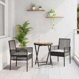 Garden Bistro Set 3 pcs Black Poly rattan 3334967