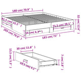 Bed Frame Smoked Oak Engineered Wood Super King Bed Frame 3280367