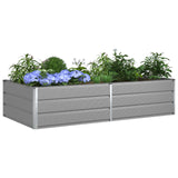 Planter Light Grey 195 x 100 x 45 cm Galvanised Steel 42018167