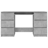 Writing Desk Concrete Grey 140x50x77 cm Engineered Wood 800814