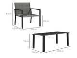 Outdoor Dining Set 5 Pieces Patio Conservatory with Tempered Glass Tabletop,4 Dining Chairs - Grey T3398P325285