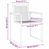 Sun Lounger 3 pcs Solid Acacia Wood and Stainless Steel Brown 3334838
