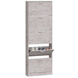 Shoe Cabinet Concrete Grey 59x17x169 cm Engineered Wood 342513