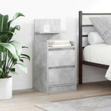 Bedside Cabinet with 2 Drawers Concrete Grey 38x34x80 cm 861361