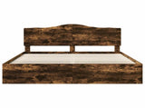 Bed Frame Smoked Oak 200 x 200 cm Solid Pine Wood 3413267