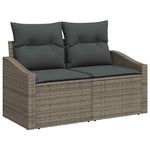 Garden Sofa with Cushion Grey 123 x 62 x 69cm Poly Rattan 42006784