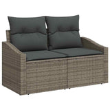 Garden Sofa with Cushion Grey 123 x 62 x 69cm Poly Rattan 42006784