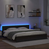 Bed Frame with Headboard Black Oak 180 x 200 cm Engineered Wood 3403597