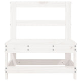 Garden Middle Sofa White Solid Wood Pine 825479